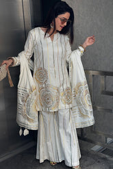 White Sharara Set